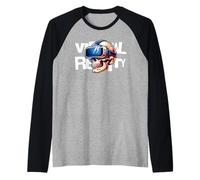 Virtual Reality Skull VR Gamer Futuristic Art Maglia con Maniche Raglan