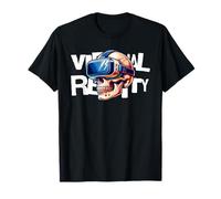 Virtual Reality Skull VR Gamer Futuristic Art Maglietta