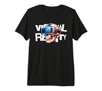 Virtual Reality Skull VR Gamer Futuristic Art Maglietta Premium