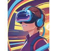 Virtual Reality-Themed Notebook: Purple Futuristic VR & MR Journal with Headset Character | Perfect Gift for gamers.