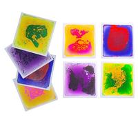 VIRTUENITY Piastrelle sensoriali liquide per pavimenti, 4 pezzi, 30 x 30 cm, per stanze sensoriali, sala giochi, aula, camera da letto e ufficio. Set da 4 pezzi.