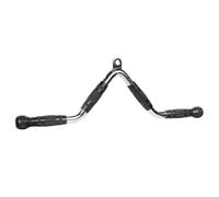 VirtuFit Curl Bar Attachment, barra per trazione, manico per tricipiti, bicipiti, manico per cavi SZ, LAT Pulldown Bar, in acciaio cromato, metallico, argento