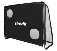 Virtufit Football Goal Pro con Target Wall - Porta da calcio per bambini, 220 x 170 cm, porte da calcio per giardino