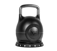 VirtuFit Kettlebell regolabile | manubrio a sfera con peso regolabile 2/20 kg - robusta struttura in acciaio per allenamento funzionale, crossfit e sport di forza, impugnatura ergonomica, colore nero