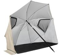 VirtuFit Parasole da spiaggia di alta qualità, protezione dal vento, 200 cm, beige