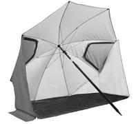VirtuFit Parasole da spiaggia di alta qualità, protezione dal vento, 200 cm, grigio