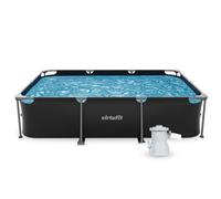 VirtuFit Piscina (nero, 300 x 210 x 66 cm (INKL. Filterpumpe), Rettangolare)