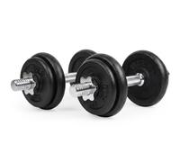 VirtuFit Set di manubri regolabili Pro da 20 kg - 2 manubri corti da 10 kg | regolabile da 2,5 a 10 kg, peso totale 20 kg, valigetta inclusa, 2 manubri, ghisa