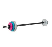 VirtuFit Set di pompa aerobica da 20 kg, bilanciere regolabile con pesi - Body Pump Set per allenamento di forza, corsi di fitness e palestra domestica, dischi rivestiti in vinile o gomma