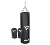 VirtuFit Set kickboxing Senior - sacco da boxe e guanti da boxe - set da boxe per adulti - kickboxing & boxe - 25 kg - nero
