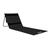 VirtuFit Tappetino da spiaggia nero - Tappeto da campeggio pieghevole con schienale - Lettino da spiaggia leggero per spiaggia, campeggio, giardino e festival - Comodo tappetino da esterno