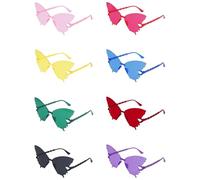 VirtuGro 12/8pcs Occhiali Party a Forma di Farfalla Addio al Nubilato Gadget Occhiali Festa Compleanno Gadget Adulti Occhiali Divertenti Carnevale Festa in Piscina (8, multicolore)
