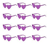 VirtuGro 12pcs Irregolare Occhiali Festa Occhiali Cuore Carini Occhiali da Donna Occhiali Matrimonio Occhiali Divertenti per Compleanno Carnevale Festa Carnevale Cosplay Rosso/Viola/Rosa/Nero (Viola)