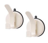 VirtuGro 2 Pezzi Ganci a Ventosa Riutilizzabile Ganci Appendiabiti Appendi Accappatoio Bagno Ventose con Gancio per Porte in Vetro del Bagno Piastrelle Della Cucina Super Resistenti 5KG Beige