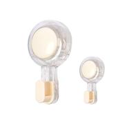 VirtuGro 2 Pezzi Ganci a Ventosa Super Resistenti 5KG Ventose con Gancio in Plastica Accappatoio Bagno Riutilizzabili Senza Forare per Bagno Piastrelle Finestra e Vetro Grigi/Beige (Beige)