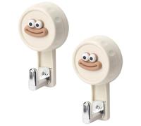 VirtuGro 2 Pezzi Ventose con Gancio Forte 5KG Ganci Appendiabiti Gancio Accappatoio Doccia Ganci Ventosa Bagno Gancio Appendini Senza Foratura Rimovibile Riutilizzabile per Finestre Cucina Beige