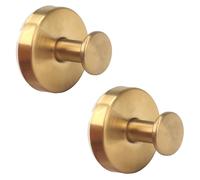 VirtuGro 2 Ventose con Gancio Gancio Accappatoio Doccia Porta Asciugamani Ventosa Ganci Appendiabiti Acciaio Inox Ganci a Ventosa Resistenti Senza Foratura per Cucina Bagno Doccia 5KG D'oro