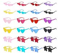 VirtuGro 24pcs Occhiali Fiamma Stella Occhiali da Donna Occhiali Festa Gadget Compleanno Adulti Divertenti Colorati Addio al Nubilato Gadget Carnevale