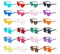 VirtuGro 24pcs Occhiali Stella Occhiali da Donna Occhiali Matrimonio Occhiali Festa Gadget Compleanno Adulti Occhiali Divertenti Occhiali Colorati Addio al Nubilato Gadget Compleanno Carnevale