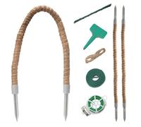 VirtuGro 2PCS Supporto per Piante 100cm Sostegno per Piante Rampicanti Pieghevoli Supporto Piante Interno di Cocco a Doppia Estremità Supporto Piante Con Lacci e Linguette per la Modellazione