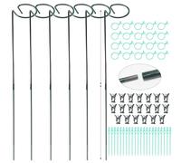 VirtuGro 6PCS Supporto per Piante da Interno 90cm Supporto Piante Interno Metallico Tutore per Piante Può Essere Giuntato Pali di Supporto per Piante Con Anelli di Fissaggio Multipli
