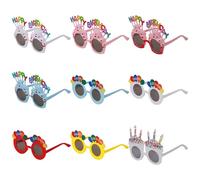 VirtuGro 9pcs Occhiali Festa Compleanno Torta di Compleanno Candela di Compleanno Occhiali Divertenti Gadget Compleanno Adulti Donna Uomo Bambino per Scattare Foto Addio al Nubilato
