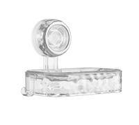 VirtuGro Porta Sapone Bagno Porta Saponetta In Plastica Porta Sapone con Ventosa Porta Sapone Cucina Murale con Vaschetta Facile da Installare Portasapone Autoadesivo Argento Trasparente
