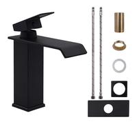 VirtuGro Rubinetto Bagno Lavabo a Cascata Miscelatore Lavabo Bagno Nero
