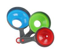 VirtuGro Set di 3 Imbuti Pieghevoli in Silicone Per Marmellata e Trasferimento di Liquidi e Polveri - Fungo Design, Piccolo Medio e Grande