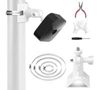 VirtuGro Staffa da Palo per Telecamera per Arlo/Wyze/EufyCam, Supporto Universale per Palo Regolabile 360° Supporto per Telecamera di Sicurezza per Esterni e Interni con 4 Anelli (Bianco)