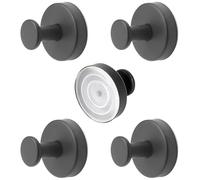 VirtuGro Ventose con Gancio Resistenti 5KG Porta Asciugamani Ventosa Ganci Appendiabiti Gancio Accappatoio Doccia Acciaio Inox Ganci a Ventosa Senza Foratura per Cucina Bagno Riutilizzabile (Nero)