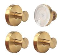 VirtuGro Ventose con Gancio Resistenti 5KG Porta Asciugamani Ventosa Ganci Appendiabiti Gancio Accappatoio Doccia Acciaio Inox Ganci a Ventosa Senza Foratura per Cucina Bagno Riutilizzabile (Dorato)