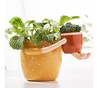 VIRTUNE Adorabili vasi per piante da interno. Vaso da fiori da 12,7 cm e vaso piccolo da 5,1 cm con drenaggio. Regali per gli amanti delle piante, fioriere da interno, piccoli vasi per piante da