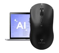 Virtusx AI Mouse, Jethro V1, alimentato da ChatGPT & DeepSeek Software AI centralizzato, Strumenti di scrittura AI, Digitazione vocale, Trascrivi, Traduci e Riassumi (nero)