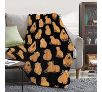 Virudhaka Capybaras Coperta regalo per ragazze ragazzi bambini amanti degli animali, 101 x 127 cm, morbida coperta di flanella carina capibara accogliente coperta per divano divano camera da letto