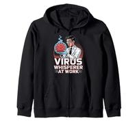 Virus Whisperer al Lavoro Microbiologo Felpa con Cappuccio