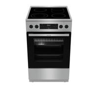 Gorenje GECS5C70XPA - Fornello elettrico con piano cottura in vetroceramica, 50 cm, 70 litri, GentleClose, riscaldamento rapido, AirFry/ExtraSteam, modalità pizza 300°C/Estratti