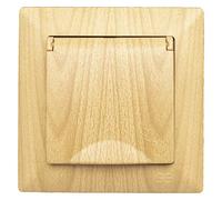 Visage Presa con coperchio da incasso, effetto legno, rovere leggero, legno di quercia, acorn, pratico sistema a incastro, collegamento cavo senza viti