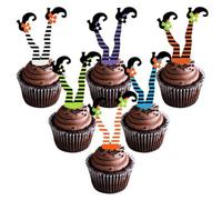 VisageVitalit 6pcs Halloween Torta Toppers, Halloween Party Torta Decor di Halloween, Divertente decorazione per torta di stivali/calzini di Halloween