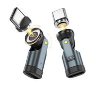 VISAGLOR Adattatore magnetico PD 240 W, adattatore magnetico a 9 pin, adattatore C (2 confezioni), cavo di ricarica magnetico, cavo di ricarica USB C 90 gradi, per 1Phone16/15, MacBook Pro/1Pad Pro