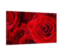 Visario 5058 - Quadro su Tela Rose, 120 x 80 cm, Colore: Rosso