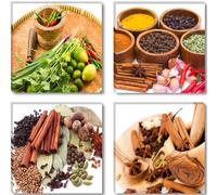 Visario 6609 - Foto su Tela con spezie, 4 x 30 x 30 cm, 4 Pezzi