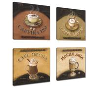 Visario Quadri Moderni Set su Tela Motivo caffè 6903