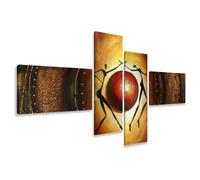 Visario Quadro su Tela Abstract 195 x 80 cm 4 Tele Modello Nr XXL 6806. I Quadri Sono montati su telai di Vero Legno. Stampa Artistica intelaiata e pronta da Appendere