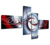 Visario Quadro su Tela Handpainted Look 160 x 70 cm 4 Tele Modello Nr XXL 6516. I Quadri Sono montati su telai di Vero Legno. Stampa Artistica intelaiata e pronta da Appendere