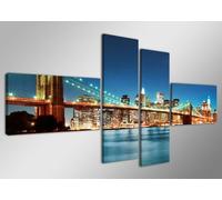 Visario Quadro su Tela New York 160 x 70 cm 4 Tele Modello Nr XXL 6525. I Quadri Sono montati su telai di Vero Legno. Stampa Artistica intelaiata e pronta da Appendere