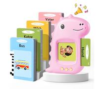 VISATOR Talking Flash Cards Schede Flash Cards Parlanti Flash Cards Flash Cards Bambini Giocattoli Educativi per Bambini 3+ Anni Autismo Giochi(Tedesco Rosa)
