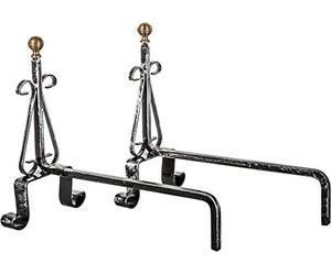 Viscio Trading 155955 Coppia Alari Ferro, 40X40 cm, Nero