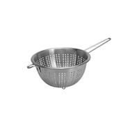 Viscio Trading 158629 Scolapasta con Manico, Acciaio, Argento, 21x36x12.5 cm
