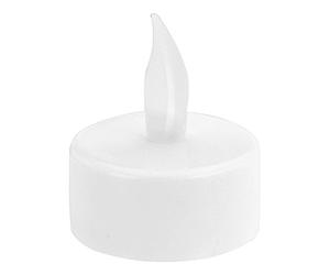 Viscio Trading 166088 Tealight LED a Batteria 2 Pezzi, Plastica, Bianco, 4x4x4 cm